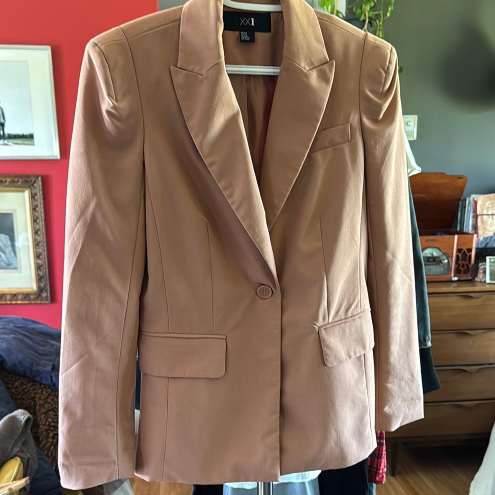 Forever 21 Pink Blazer Structured Suit Jacket
